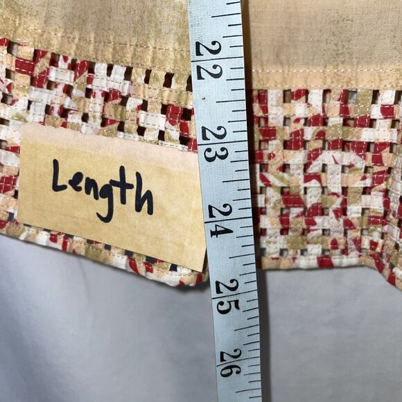 Think Tank Floral Lattice Cut Out Hem Pleated Side Zip A Line Cottagecore Sz 10 - Picture 5 of 14